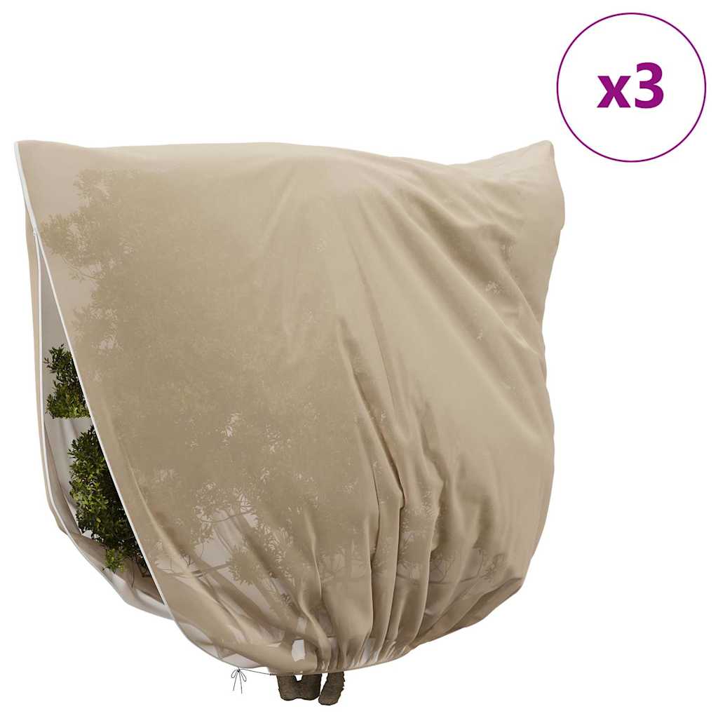 vidaXL Frost Protection Plant Fleece Covers 3 pcs Beige 3 x 3.93 m 4