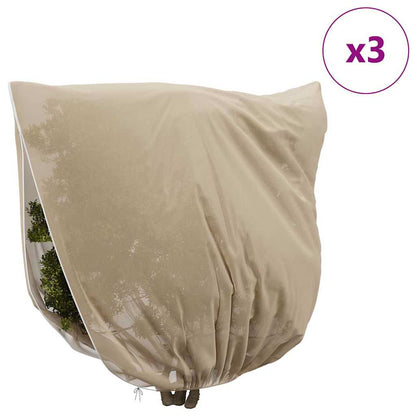 vidaXL Frost Protection Plant Fleece Covers 3 pcs Beige 3.5 x 3.93 m 4