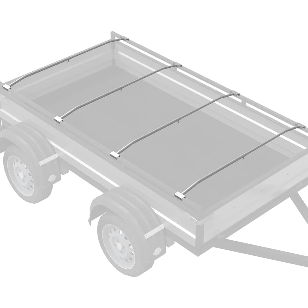 vidaXL Tarpaulin Bracket for Trailers 4 Silver 102-155 cm Aluminum 3