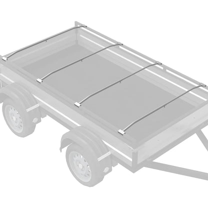 vidaXL Tarpaulin Bracket for Trailers 4 Silver 102-155 cm Aluminum 3