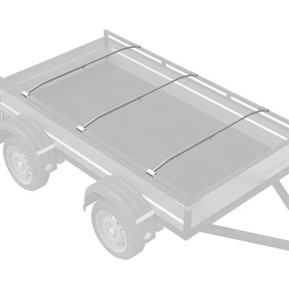 vidaXL Tarpaulin Bracket for Trailers 3 Silver 136-218 cm Aluminum 3