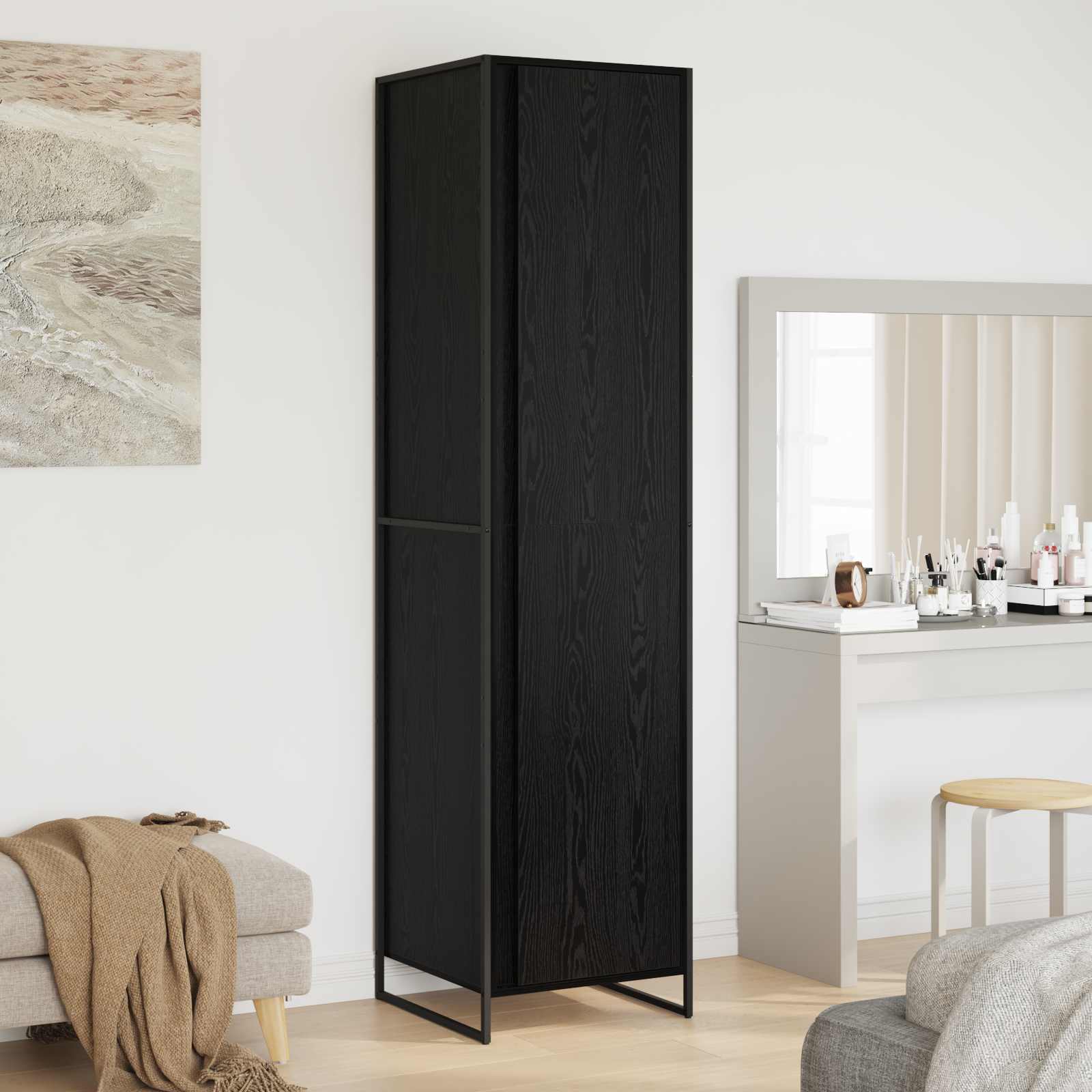 vidaXL Warderobe Black Oak 50 x 50 x 200 cm Engineered Wood 1