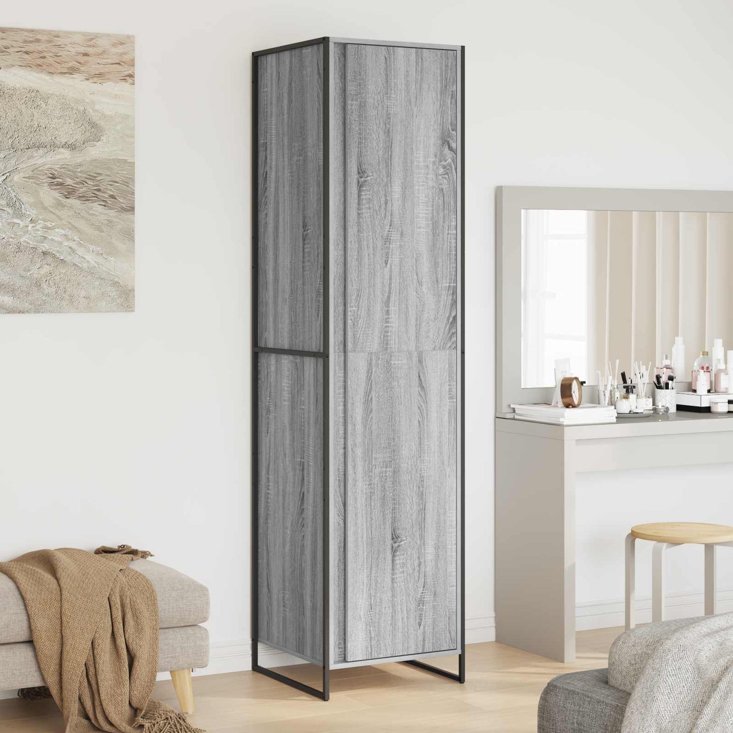 vidaXL Warderobe Grey Sonoma 50 x 50 x 200 cm Engineered Wood 1