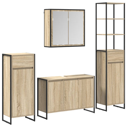 Bathroom Furniture Set 4 pcs Engineered Wood Sonoma oak 90 x 30 x 60 cm