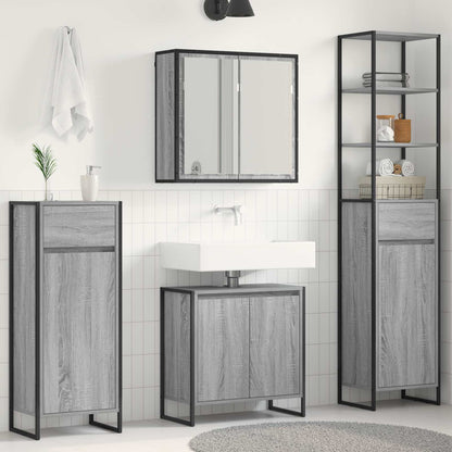 Bathroom Furniture Set 4 pcs Engineered Wood Grey sonoma 60 x 30 x 60 cm
