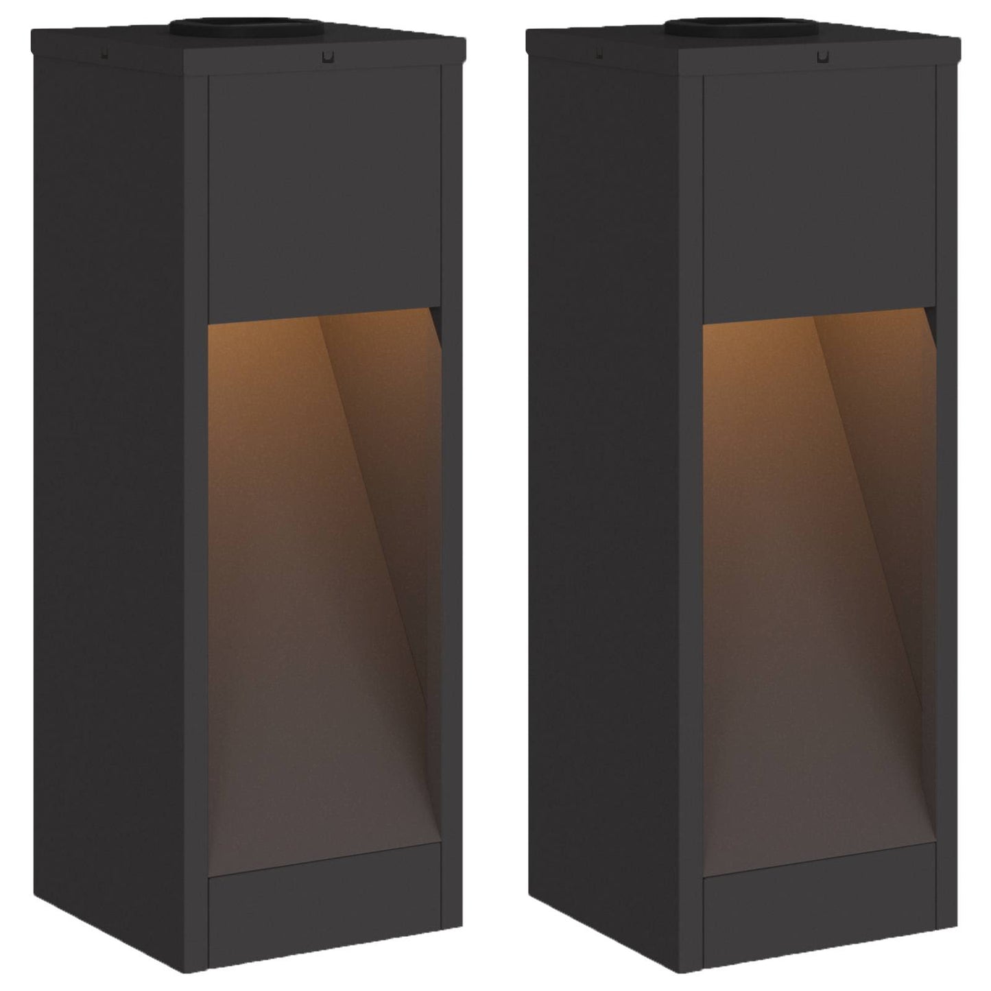 vidaXL Solar Led Pathway Light 2 pcs Warm White 18 x 18 x 50 cm 2