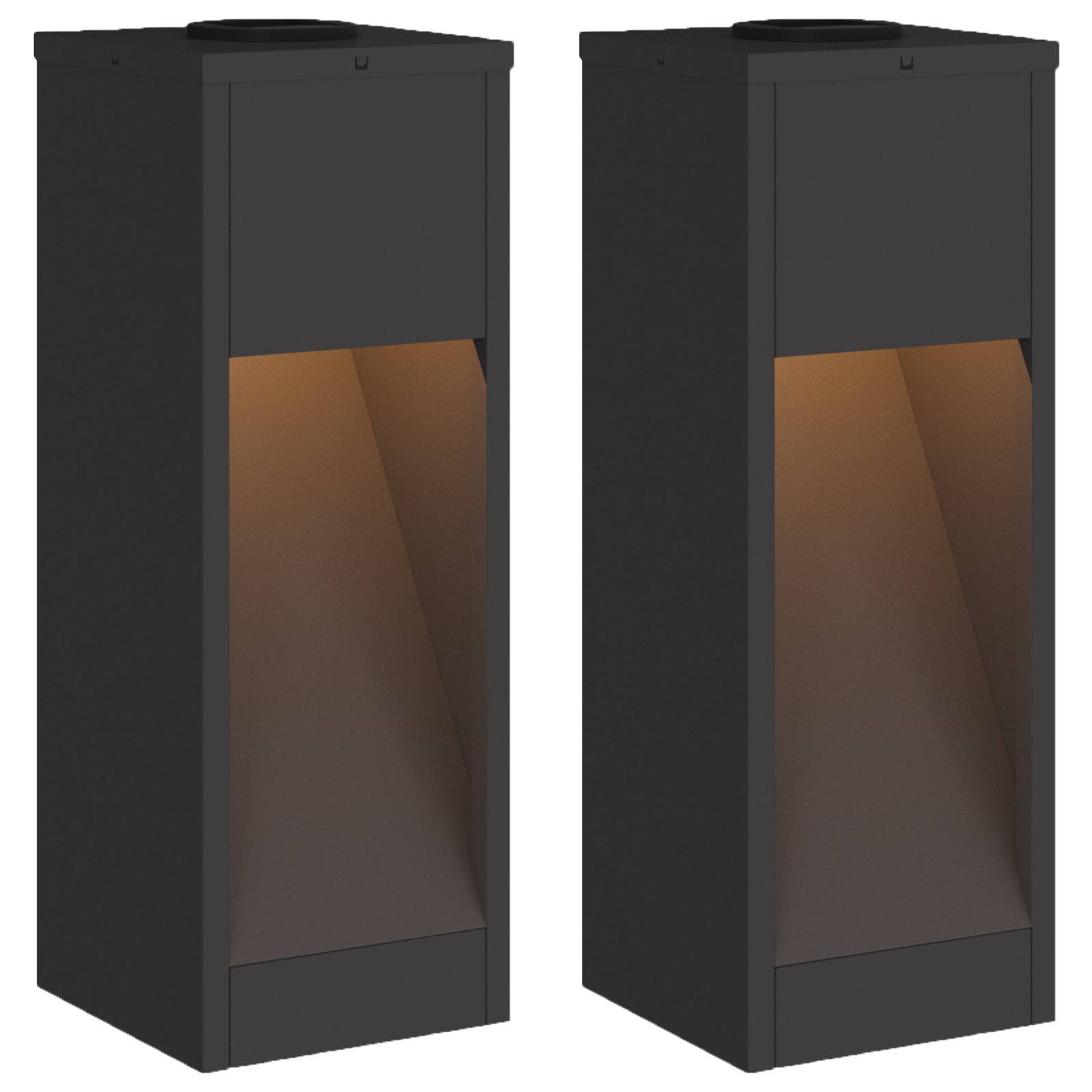 vidaXL Solar Led Pathway Light 2 pcs Warm White 18 x 18 x 50 cm 2