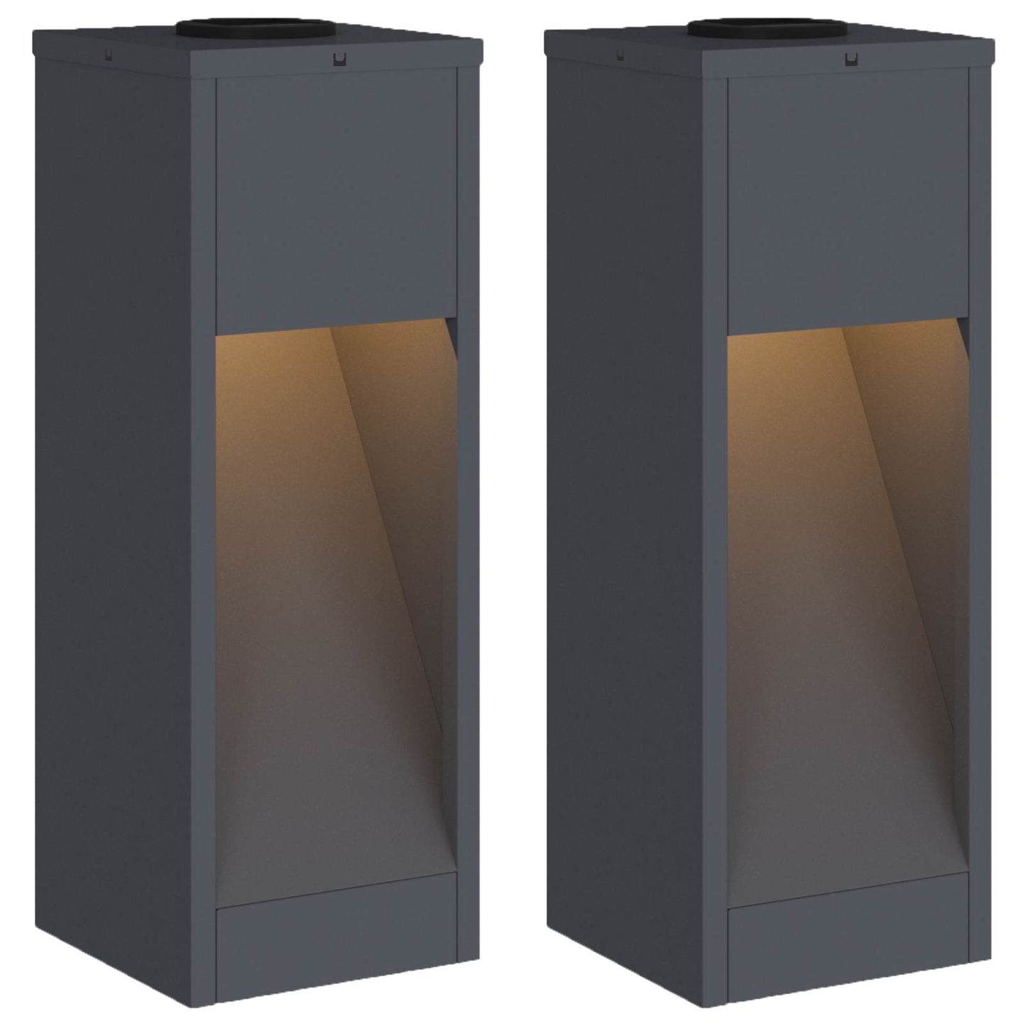 vidaXL Solar Led Pathway Light 2 pcs Warm White 18 x 18 x 50 cm 2
