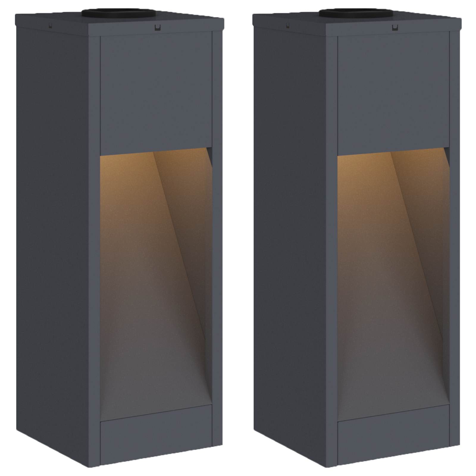 vidaXL Solar Led Pathway Light 2 pcs Warm White 18 x 18 x 50 cm 2