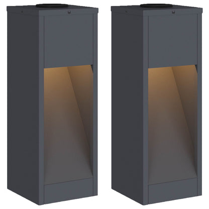 vidaXL Solar Led Pathway Light 2 pcs Warm White 18 x 18 x 50 cm 2