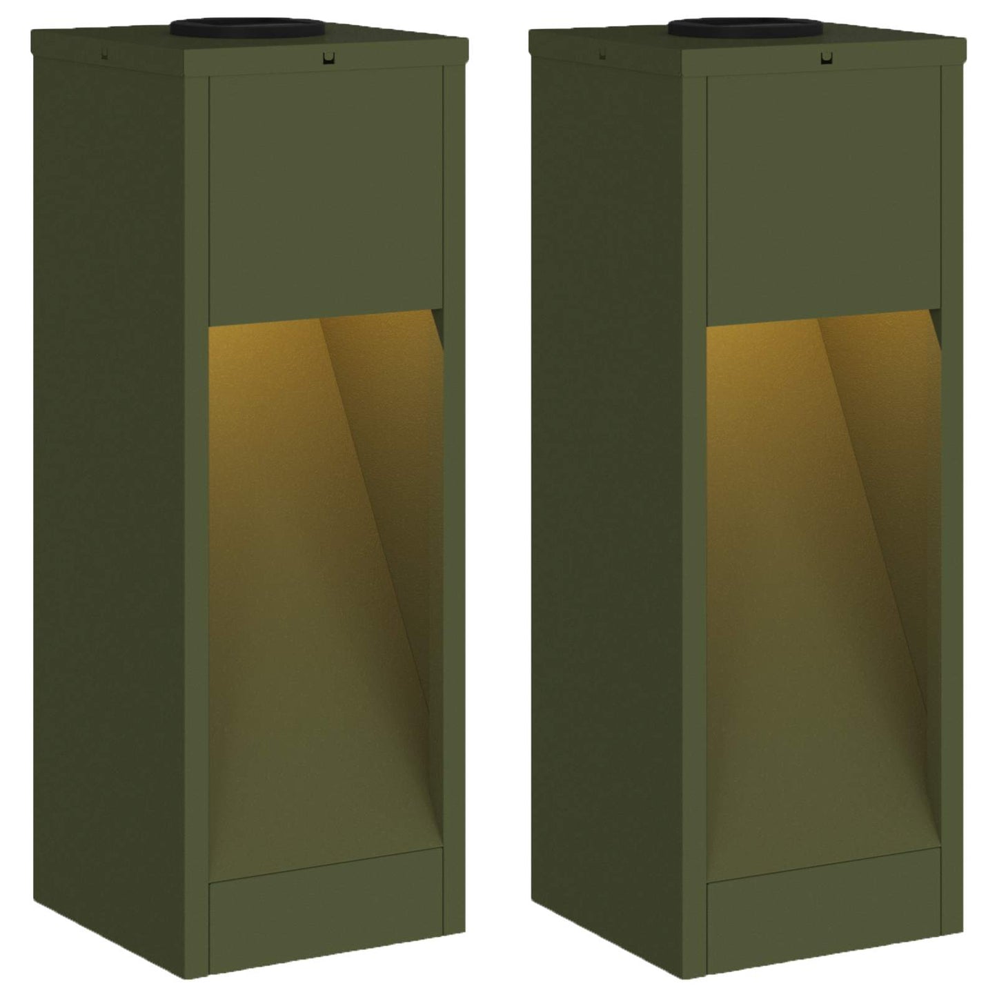 vidaXL Solar Led Pathway Light 2 pcs Warm White 18 x 18 x 50 cm 2