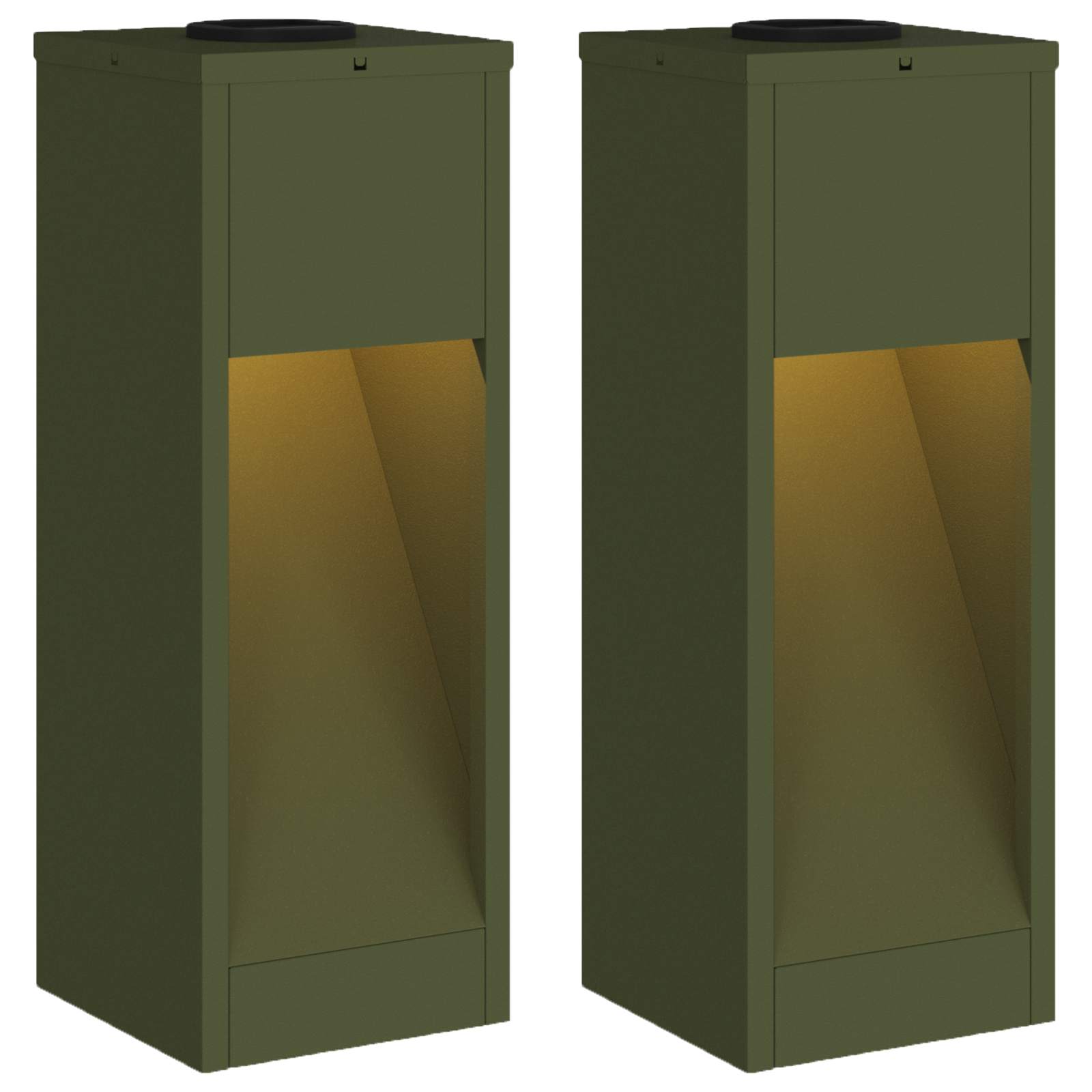 vidaXL Solar Led Pathway Light 2 pcs Warm White 18 x 18 x 50 cm 2