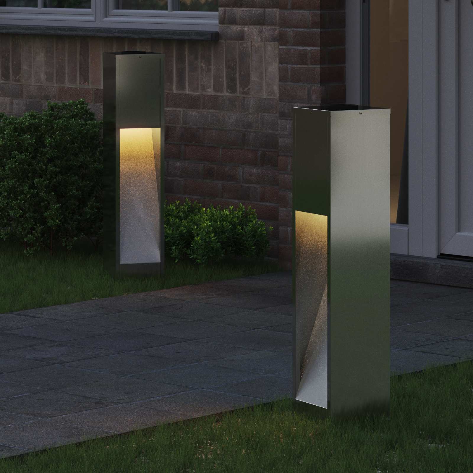 vidaXL Solar Led Pathway Light 2 pcs Warm White 18 x 18 x 80 cm 3