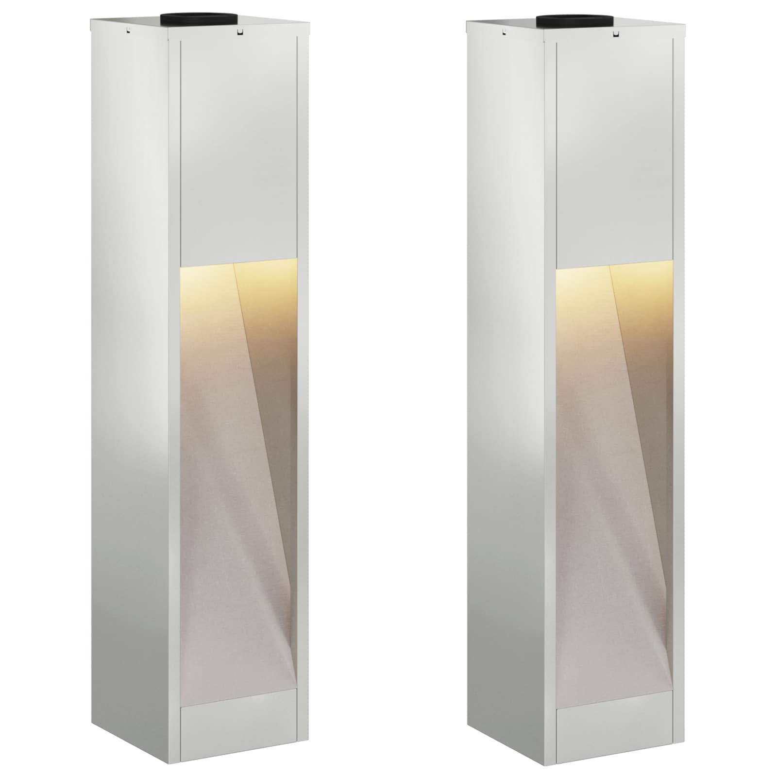 vidaXL Solar Led Pathway Light 2 pcs Warm White 18 x 18 x 80 cm 2