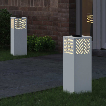 vidaXL Solar LED Pathway Light 2 pcs Warm White 18 x 18 x 50 cm 3