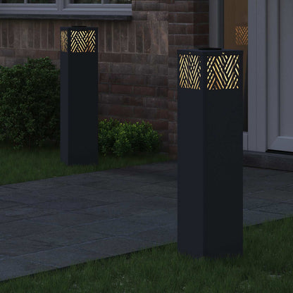 Solar LED Pathway Light 2 pcs Warm White Anthracite 18 x 18 x 80 cm