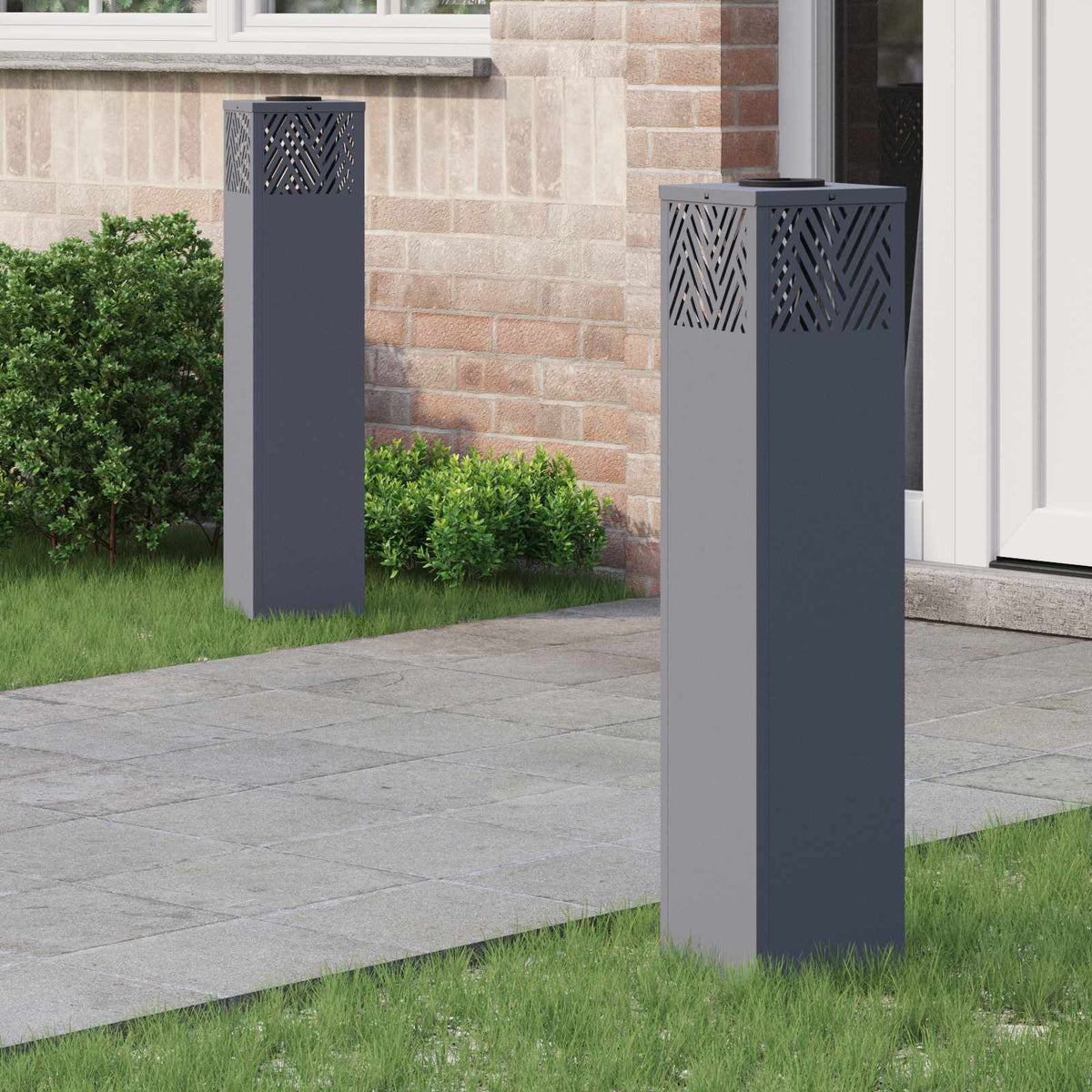 vidaXL Solar LED Pathway Light 2 pcs Warm White 18 x 18 x 80 cm 1