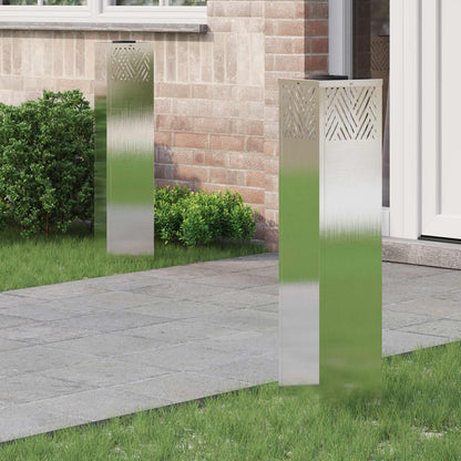 vidaXL Solar LED Pathway Light 2 pcs Warm White 18 x 18 x 80 cm 1