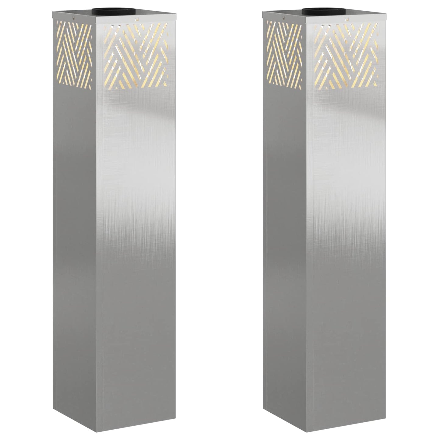 vidaXL Solar LED Pathway Light 2 pcs Warm White 18 x 18 x 80 cm 2