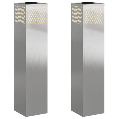 vidaXL Solar LED Pathway Light 2 pcs Warm White 18 x 18 x 80 cm 2