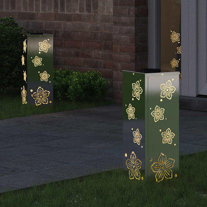 vidaXL Solar LED Pathway Light 2 pcs Warm White 18 x 18 x 50 cm 3