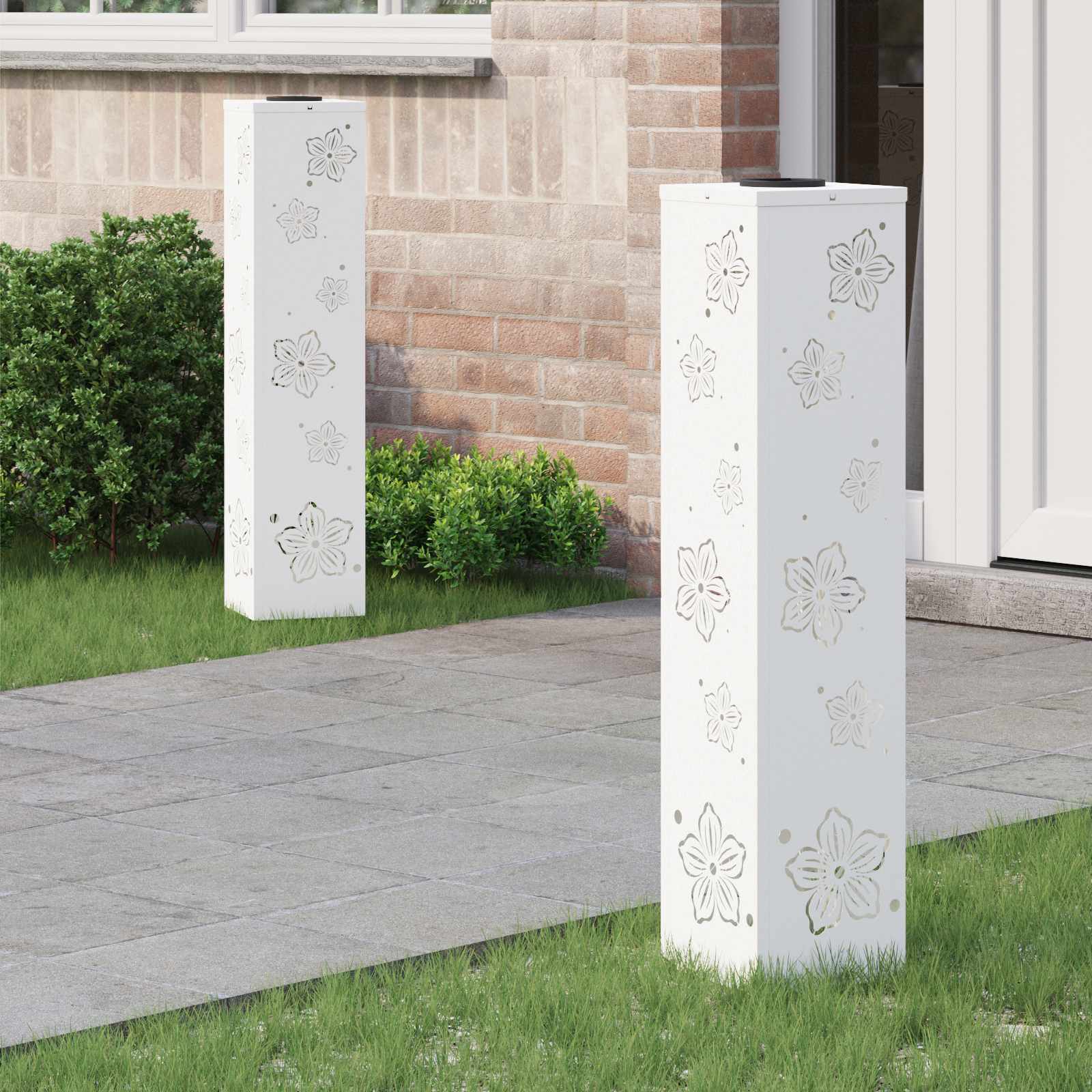 vidaXL Solar LED Pathway Light 2 pcs Warm White 18 x 18 x 80 cm 1