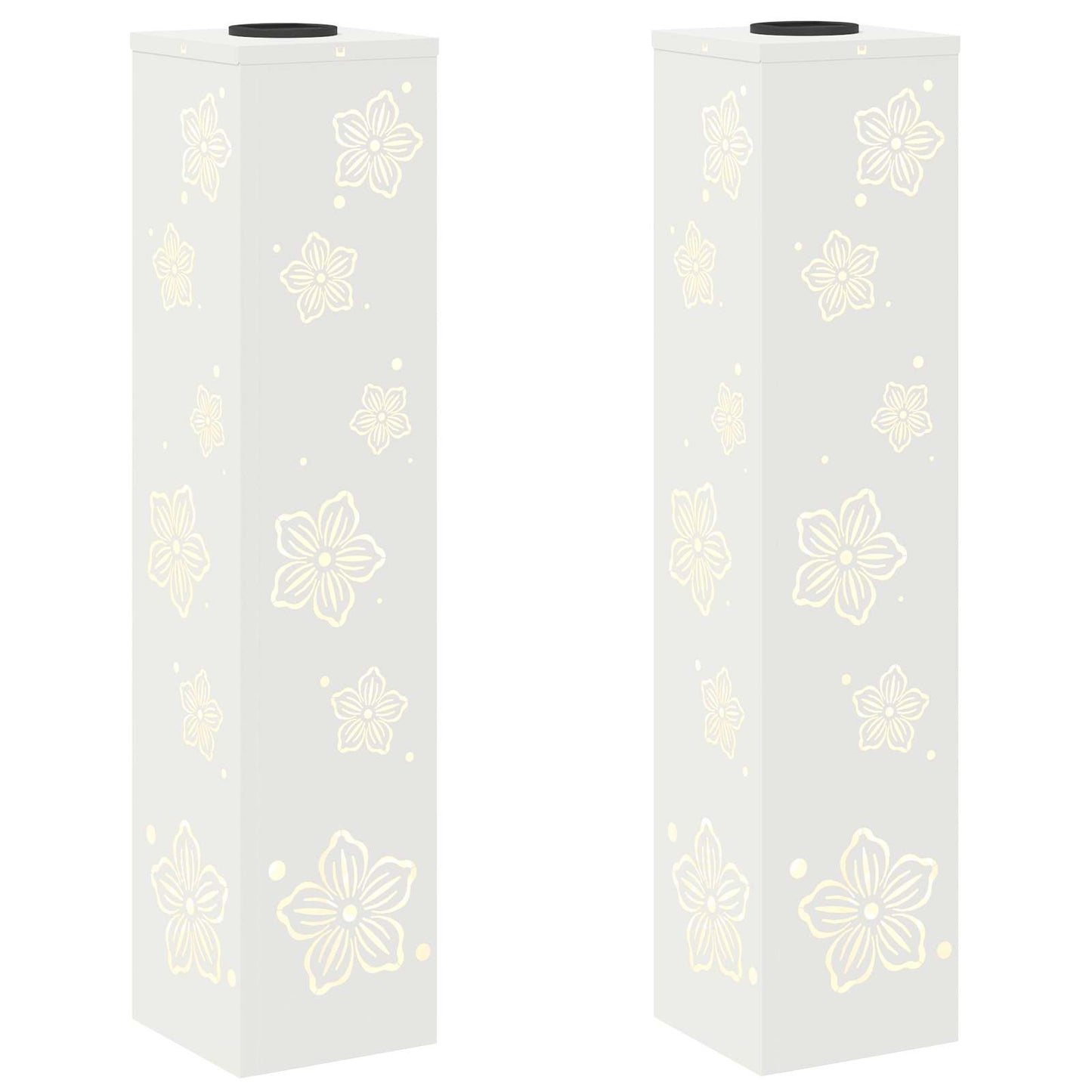 vidaXL Solar LED Pathway Light 2 pcs Warm White 18 x 18 x 80 cm 2