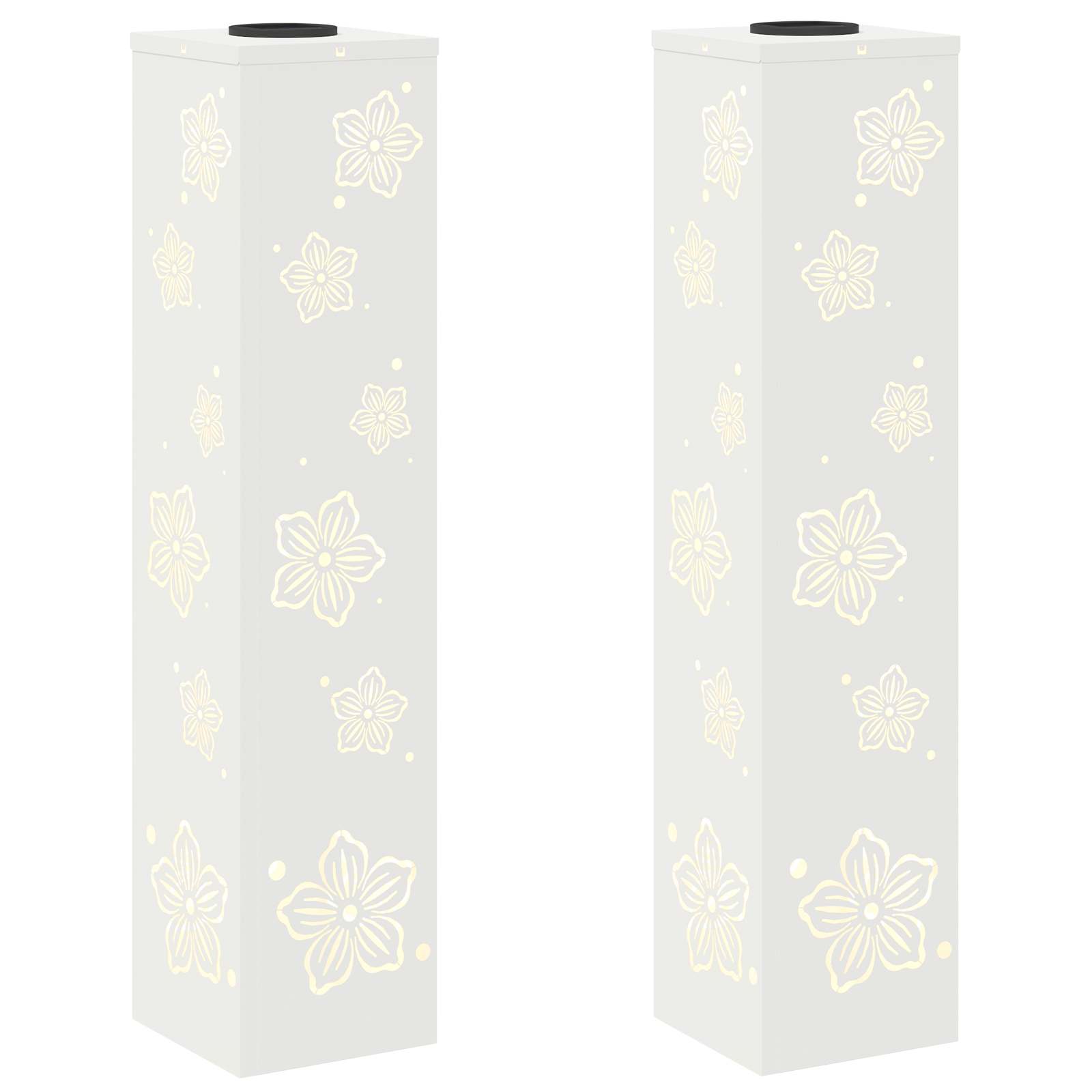 vidaXL Solar LED Pathway Light 2 pcs Warm White 18 x 18 x 80 cm 2