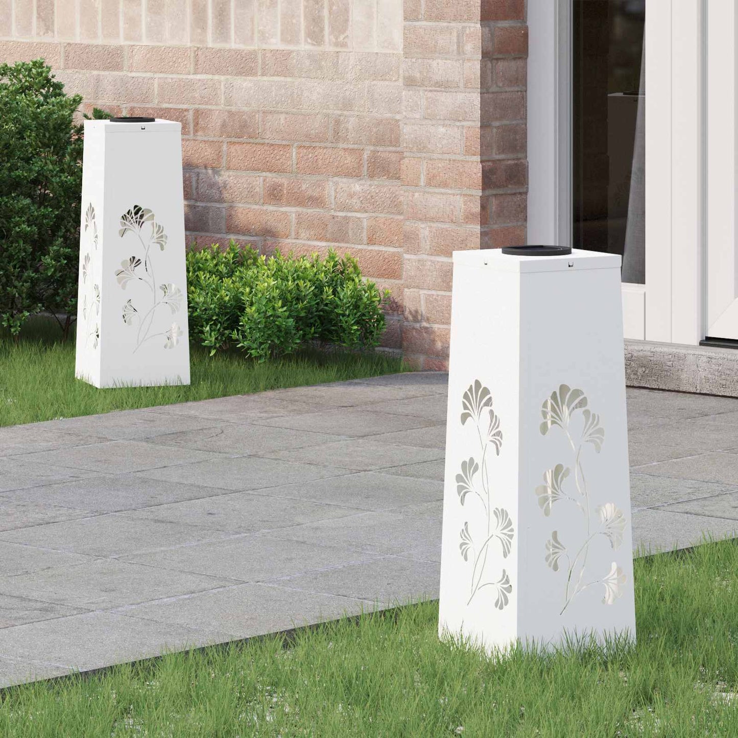 vidaXL Solar LED Pathway Light 2 pcs Warm White 18 x 18 x 50 cm 1