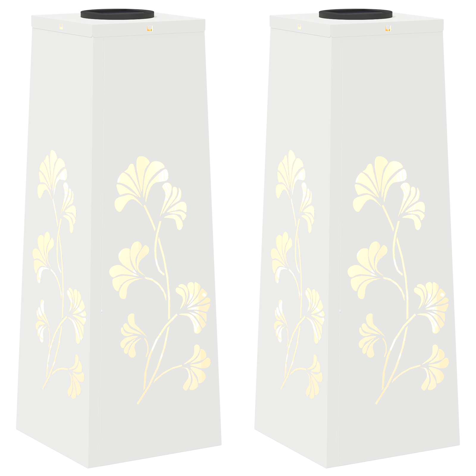 vidaXL Solar LED Pathway Light 2 pcs Warm White 18 x 18 x 50 cm 2