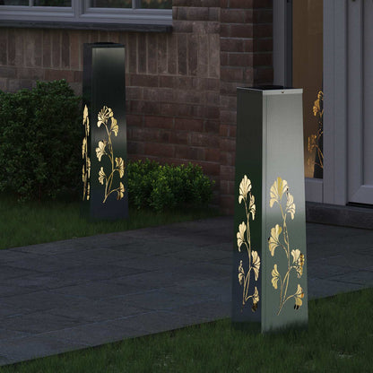 vidaXL Solar LED Pathway Light 2 pcs Warm White 18 x 18 x 80 cm 3