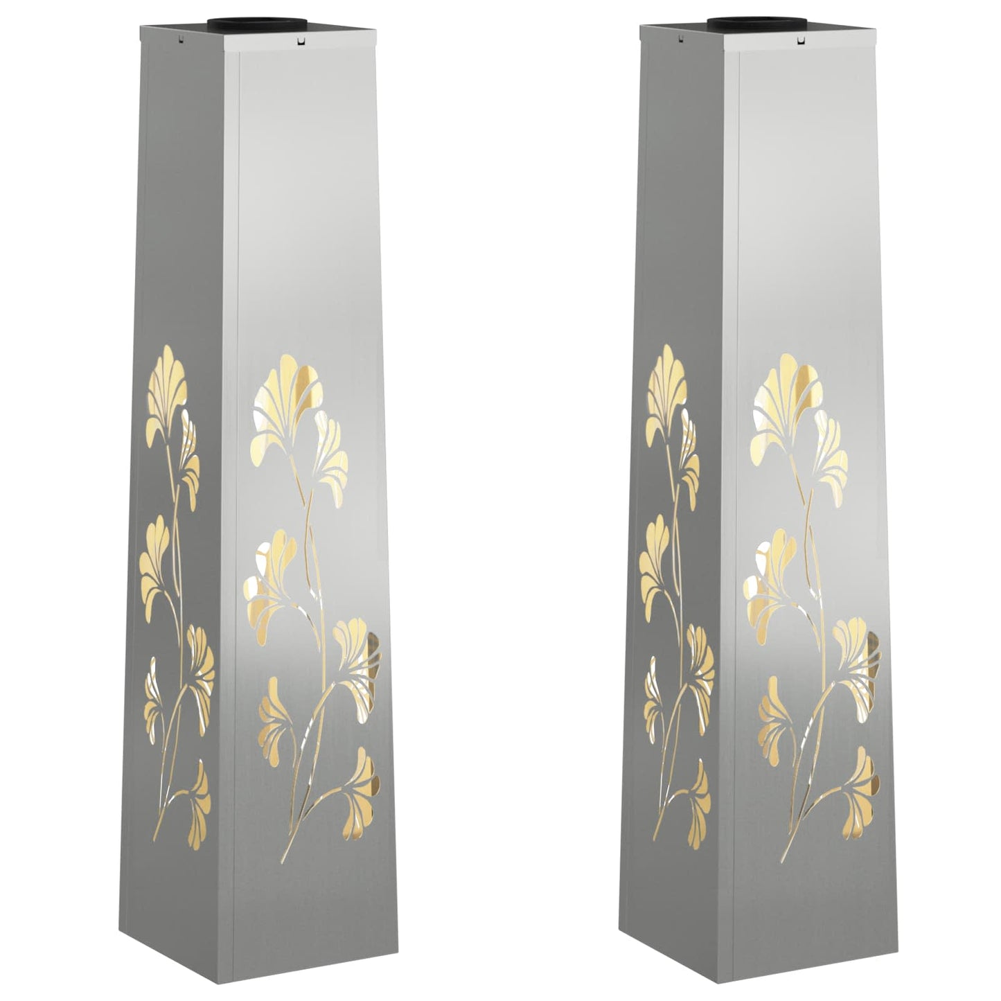 vidaXL Solar LED Pathway Light 2 pcs Warm White 18 x 18 x 80 cm 2