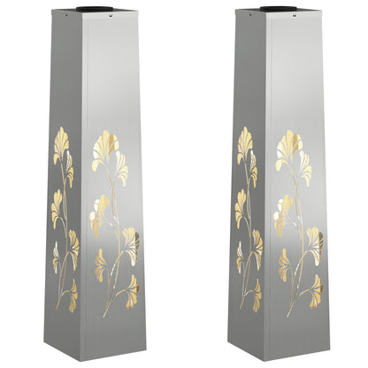 vidaXL Solar LED Pathway Light 2 pcs Warm White 18 x 18 x 80 cm 2