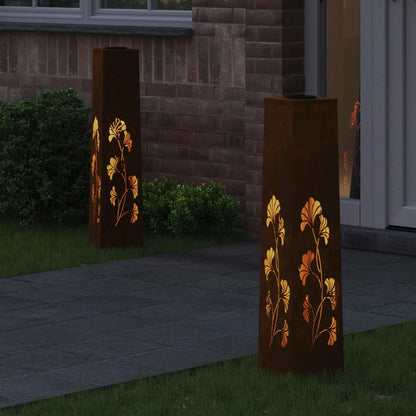 vidaXL Solar LED Pathway Light 2 pcs Warm White 18 x 18 x 80 cm 3