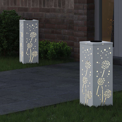 vidaXL Solar LED Pathway Light 2 pcs Warm White 18 x 18 x 50 cm 3