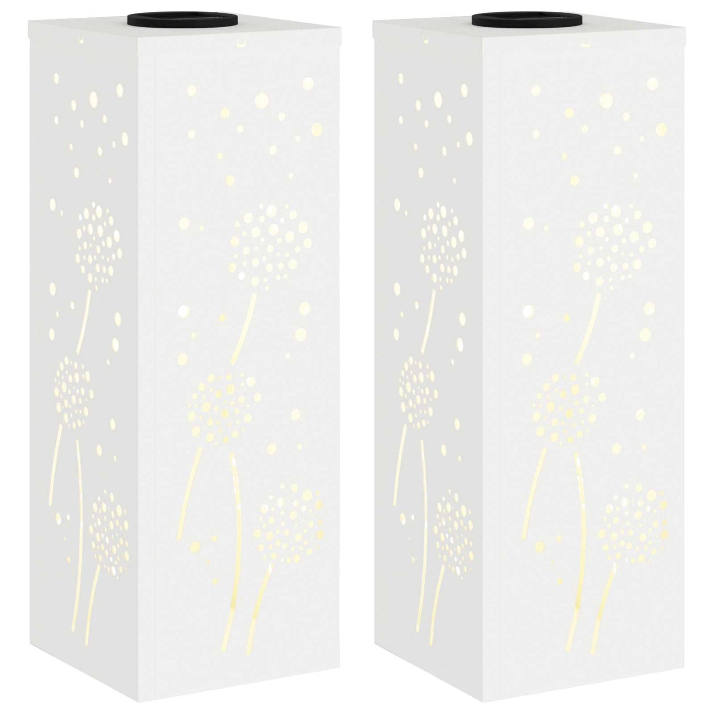 vidaXL Solar LED Pathway Light 2 pcs Warm White 18 x 18 x 50 cm 2
