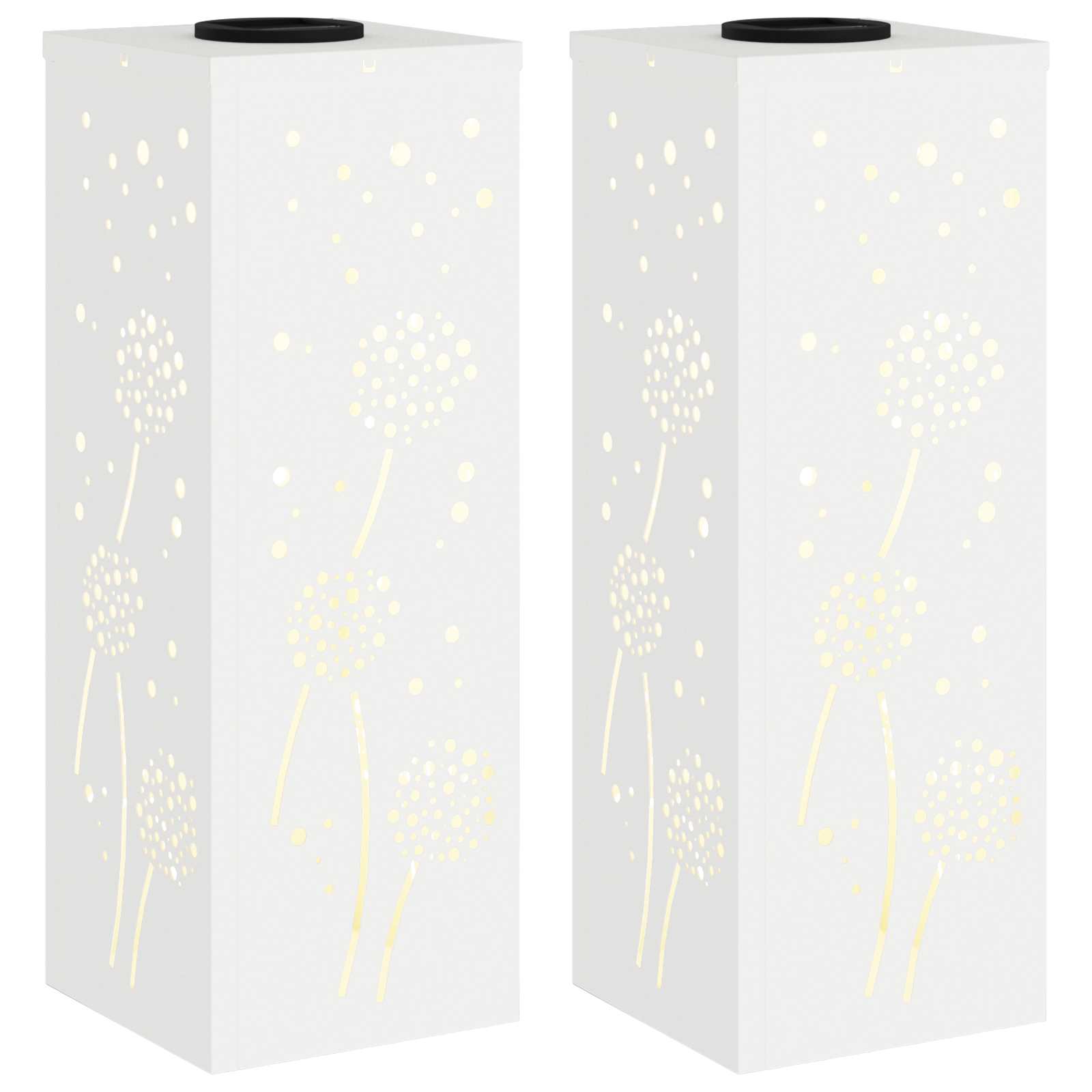vidaXL Solar LED Pathway Light 2 pcs Warm White 18 x 18 x 50 cm 2