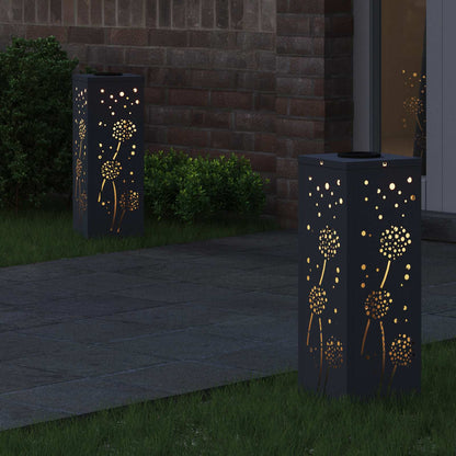 vidaXL Solar LED Pathway Light 2 pcs Warm White 18 x 18 x 50 cm 3