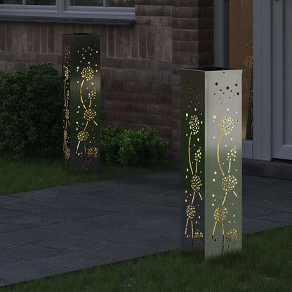 vidaXL Solar LED Pathway Light 2 pcs Warm White 18 x 18 x 80 cm 3
