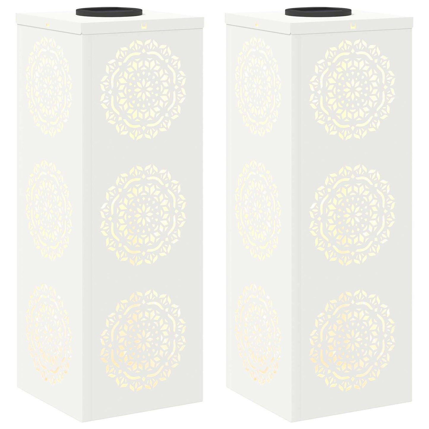 vidaXL Solar LED Pathway Light 2 pcs Warm White 18 x 18 x 50 cm 2