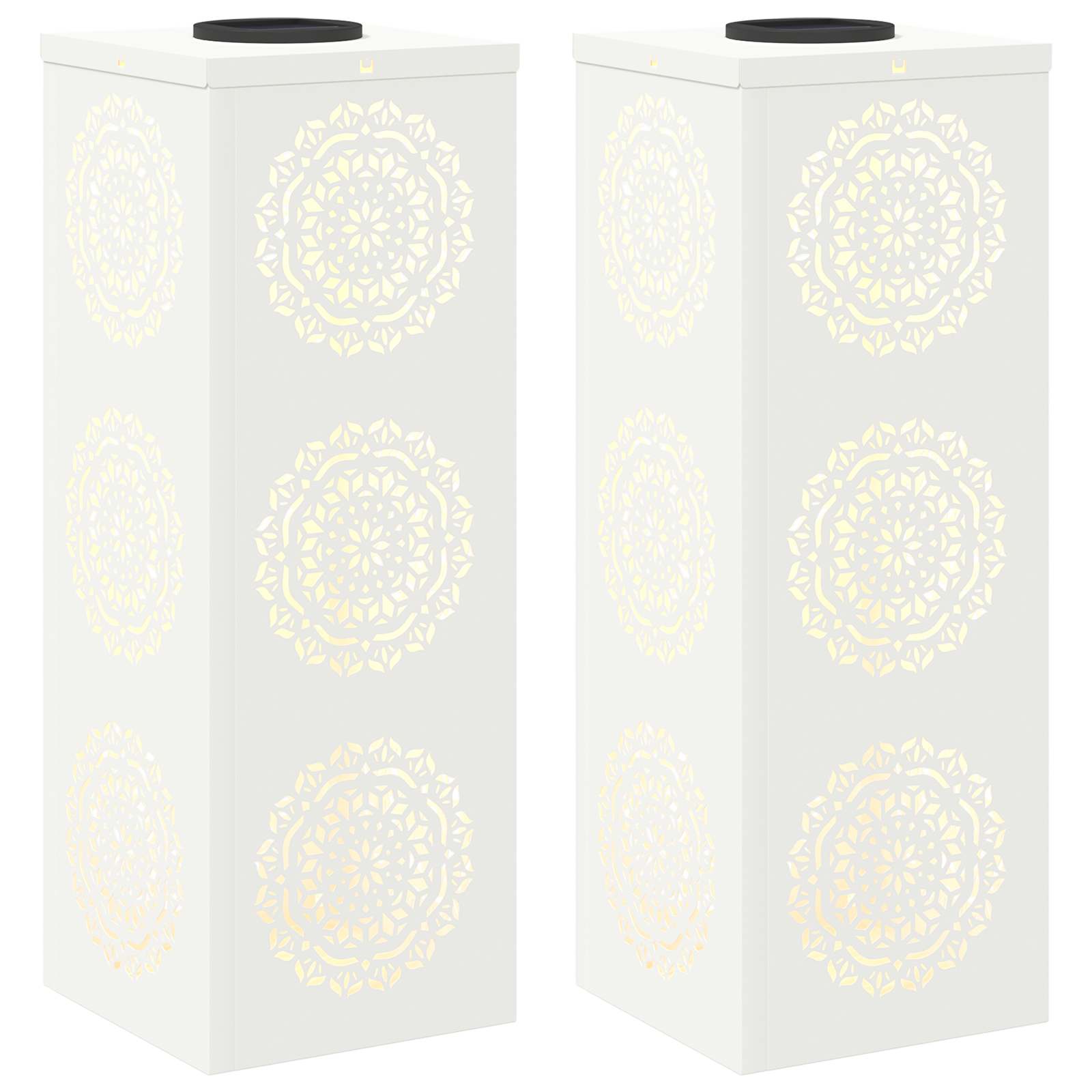 vidaXL Solar LED Pathway Light 2 pcs Warm White 18 x 18 x 50 cm 2