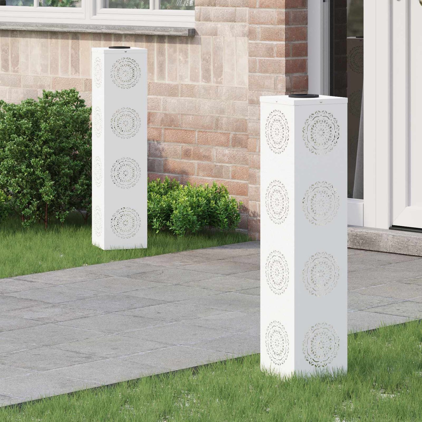 vidaXL Solar LED Pathway Light 2 pcs Warm White 18 x 18 x 80 cm 1