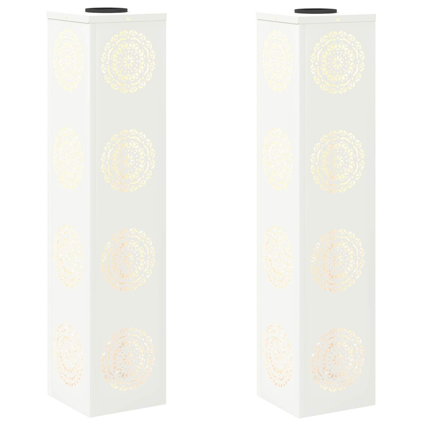 vidaXL Solar LED Pathway Light 2 pcs Warm White 18 x 18 x 80 cm 2