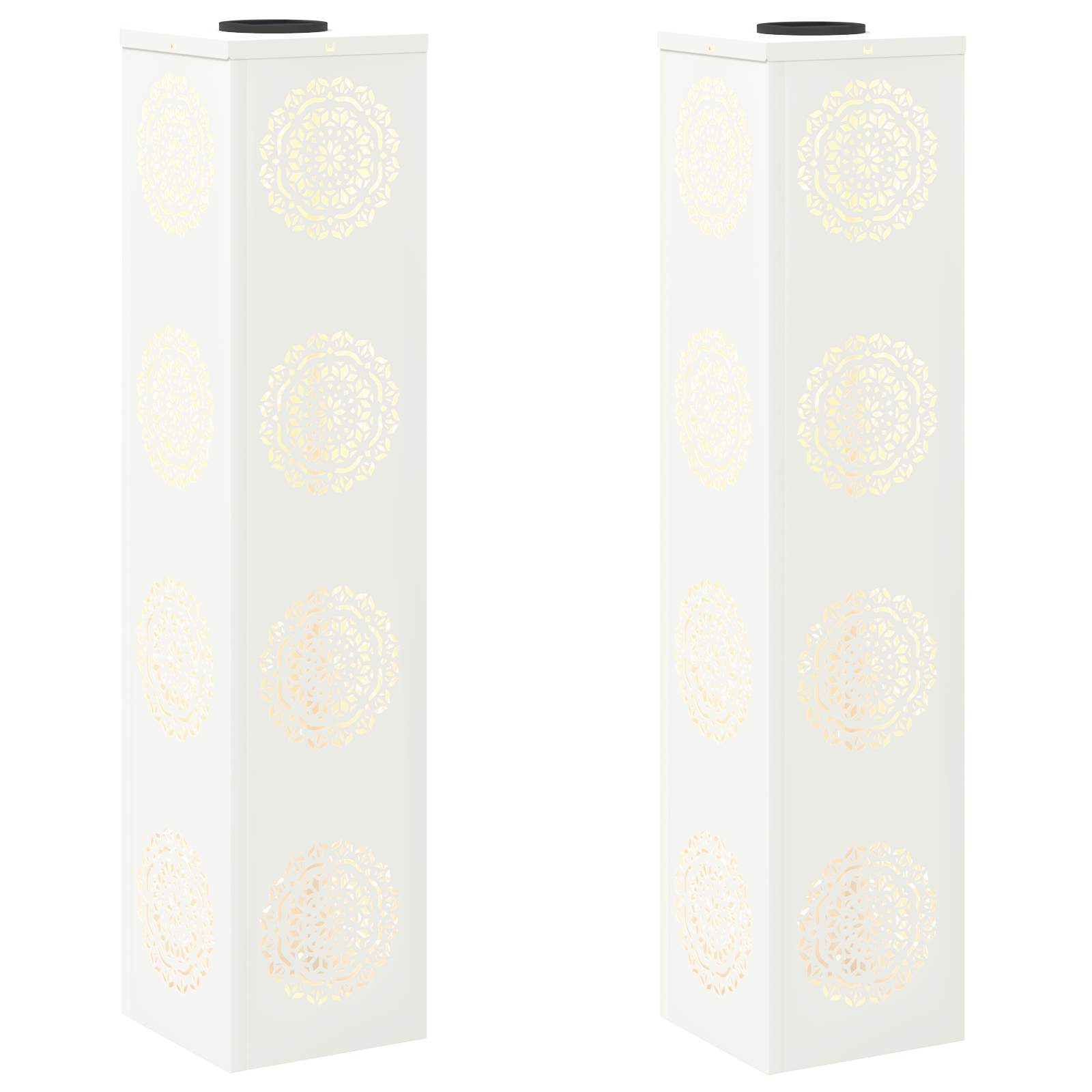 vidaXL Solar LED Pathway Light 2 pcs Warm White 18 x 18 x 80 cm 2