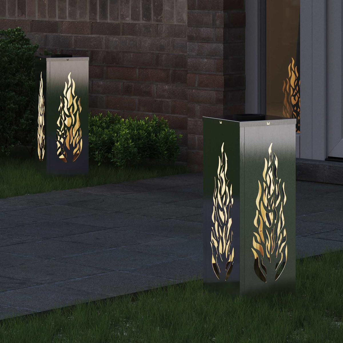 vidaXL Solar LED Pathway Light 2 pcs Warm White 18 x 18 x 50 cm 3