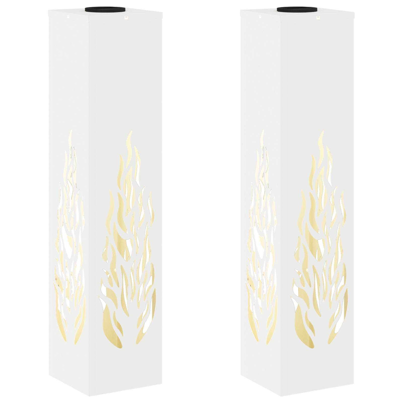 vidaXL Solar LED Pathway Light 2 pcs Warm White 18 x 18 x 80 cm 2
