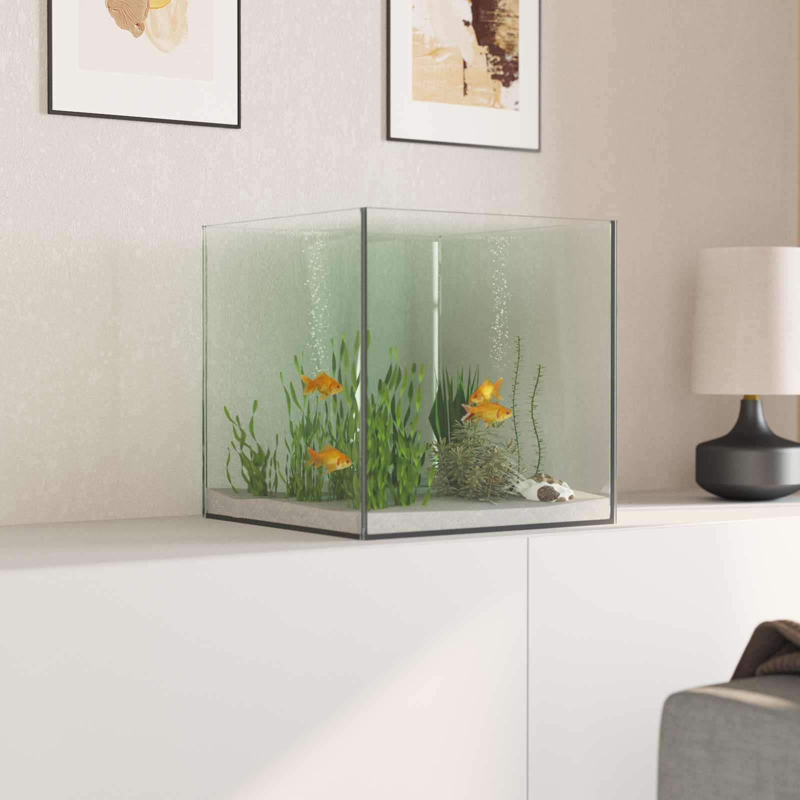 vidaXL Aquarium with Storage Transparent 30 x 30 x 30 cm Glass 4