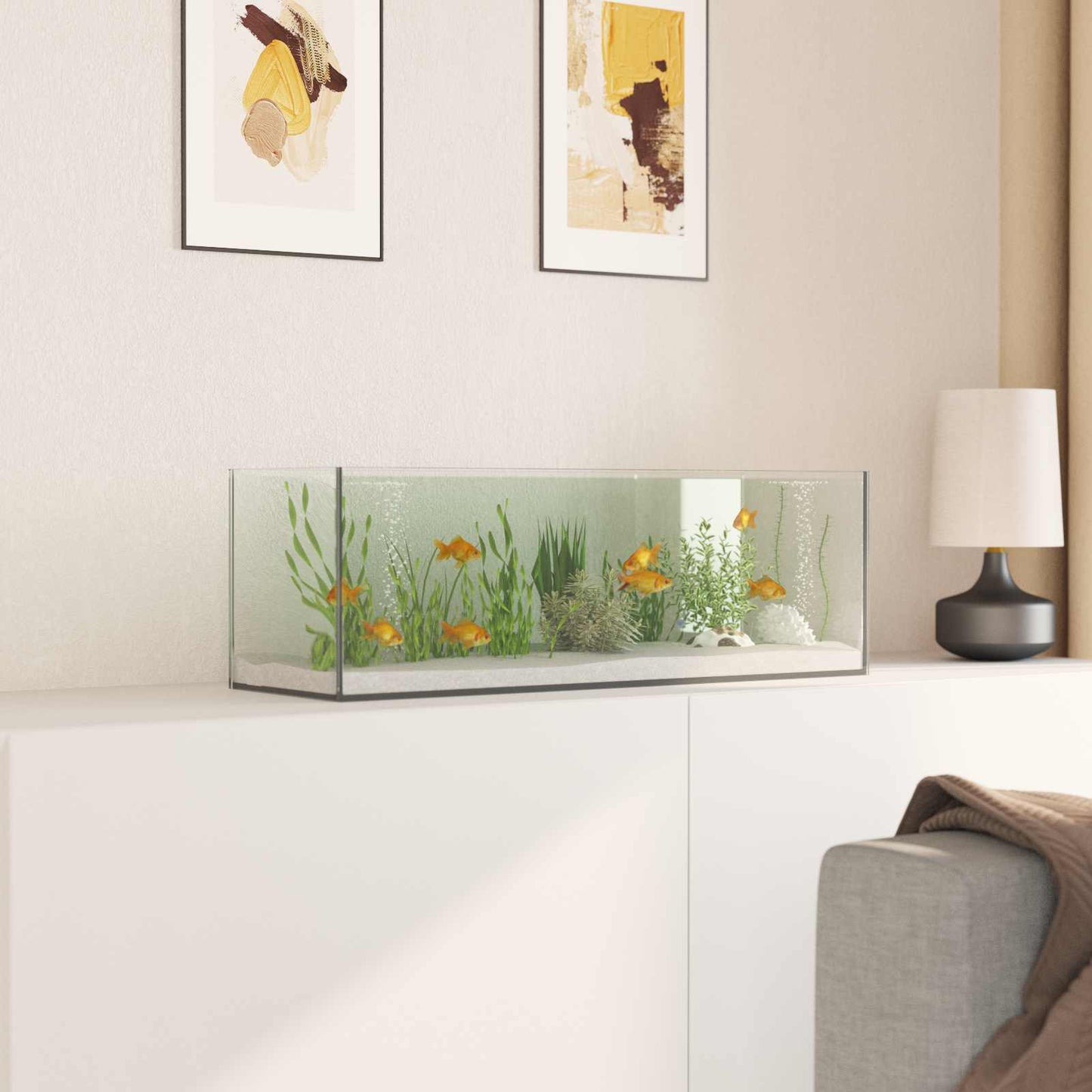 vidaXL Aquarium with Storage Transparent 60 x 20 x 20 cm Glass 4