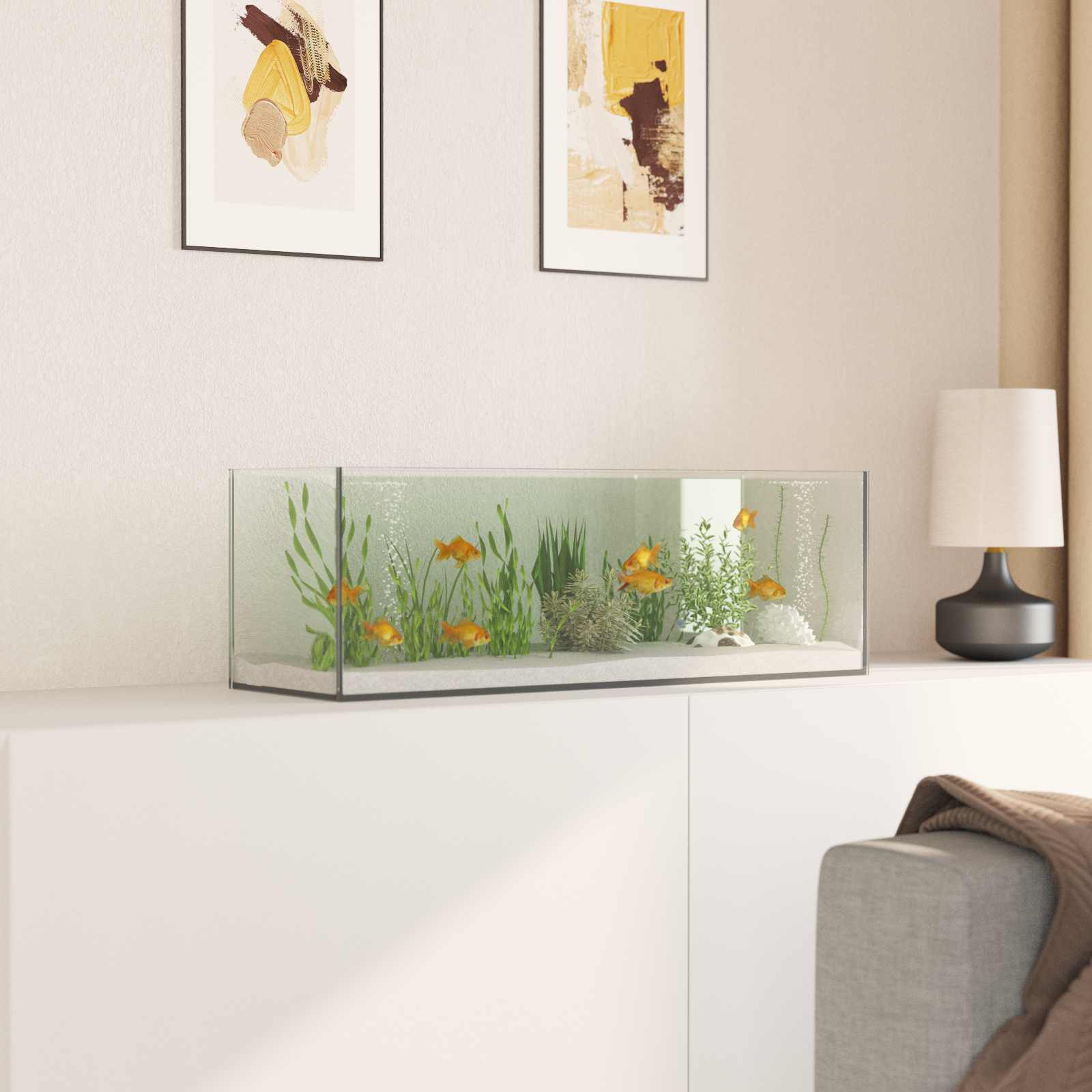 vidaXL Aquarium with Storage Transparent 60 x 20 x 20 cm Glass 4