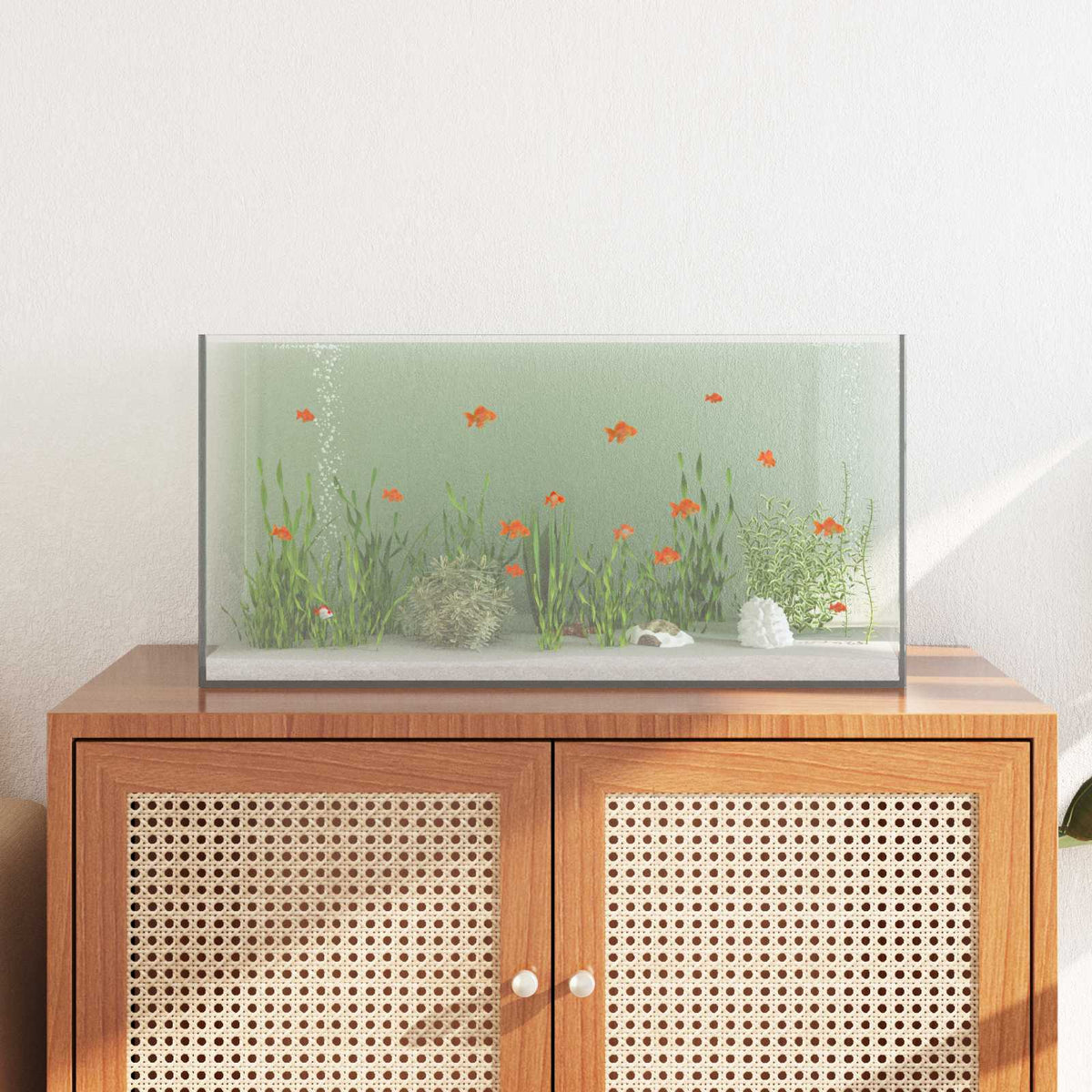 vidaXL Aquarium with Storage Transparent Glass